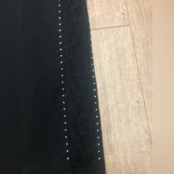 BCBG MAXAZRIA WOMEN SWEATPANTS WITH SPARKLY RHINESTONES AND LACED SIDES - Picture 2 of 8